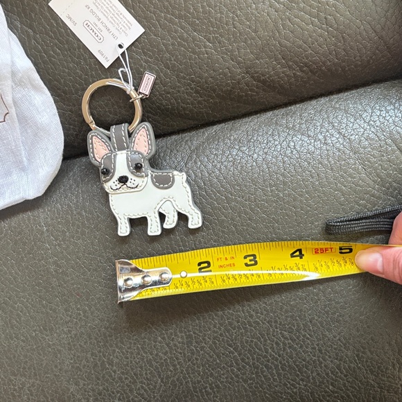 Coach French Bulldog Vintage Keychain - Gray and White - Picture 6 of 8